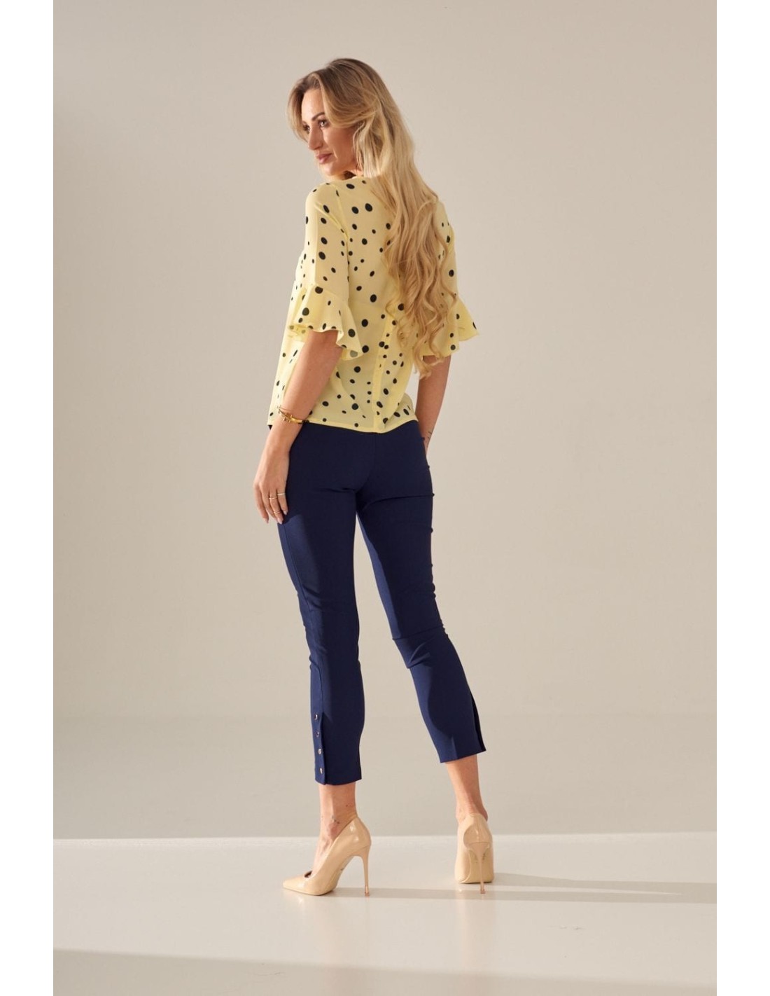 Women\'s blouse with polka dots, lemon 0467 - Online store - Boutique